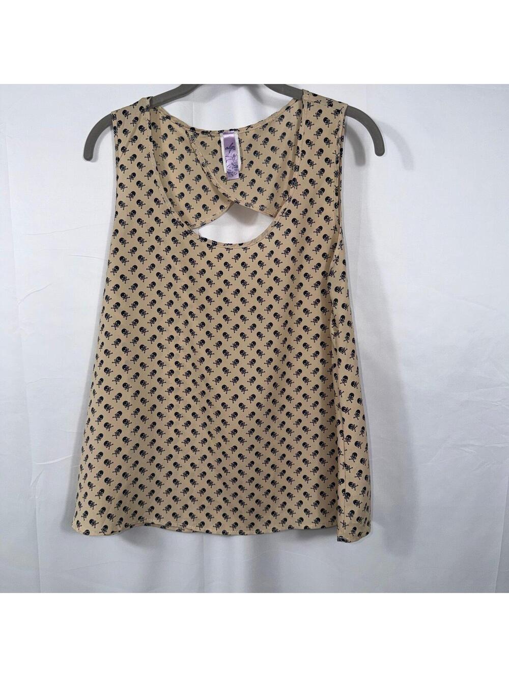 Alya Skull Print Sleeveless Top Size Small